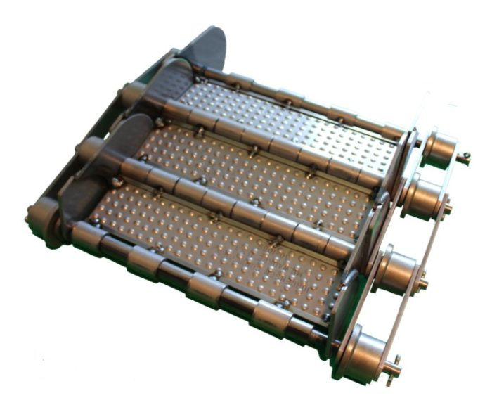 Hinged Steel Belt patented by Jorgensen Conveyor and Filtration